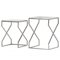 Red Living Tables d’appoint Bökars (Lot de 2) - (Lot de 2) Aluminium - Argenté