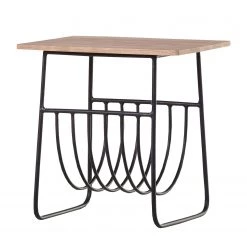 Ars manufacti Table d’appoint Soltas III - Acacia massif / Métal - Acacia / Noir
