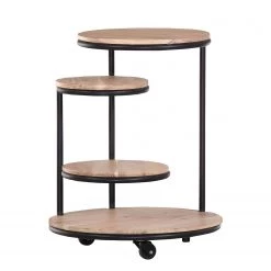 Ars manufacti Table d’appoint Soltas II - Acacia massif / Métal - Acacia / Noir