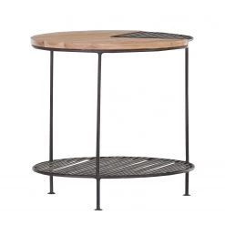 Ars manufacti Table d’appoint Soltas I - Acacia massif / Métal - Acacia / Noir