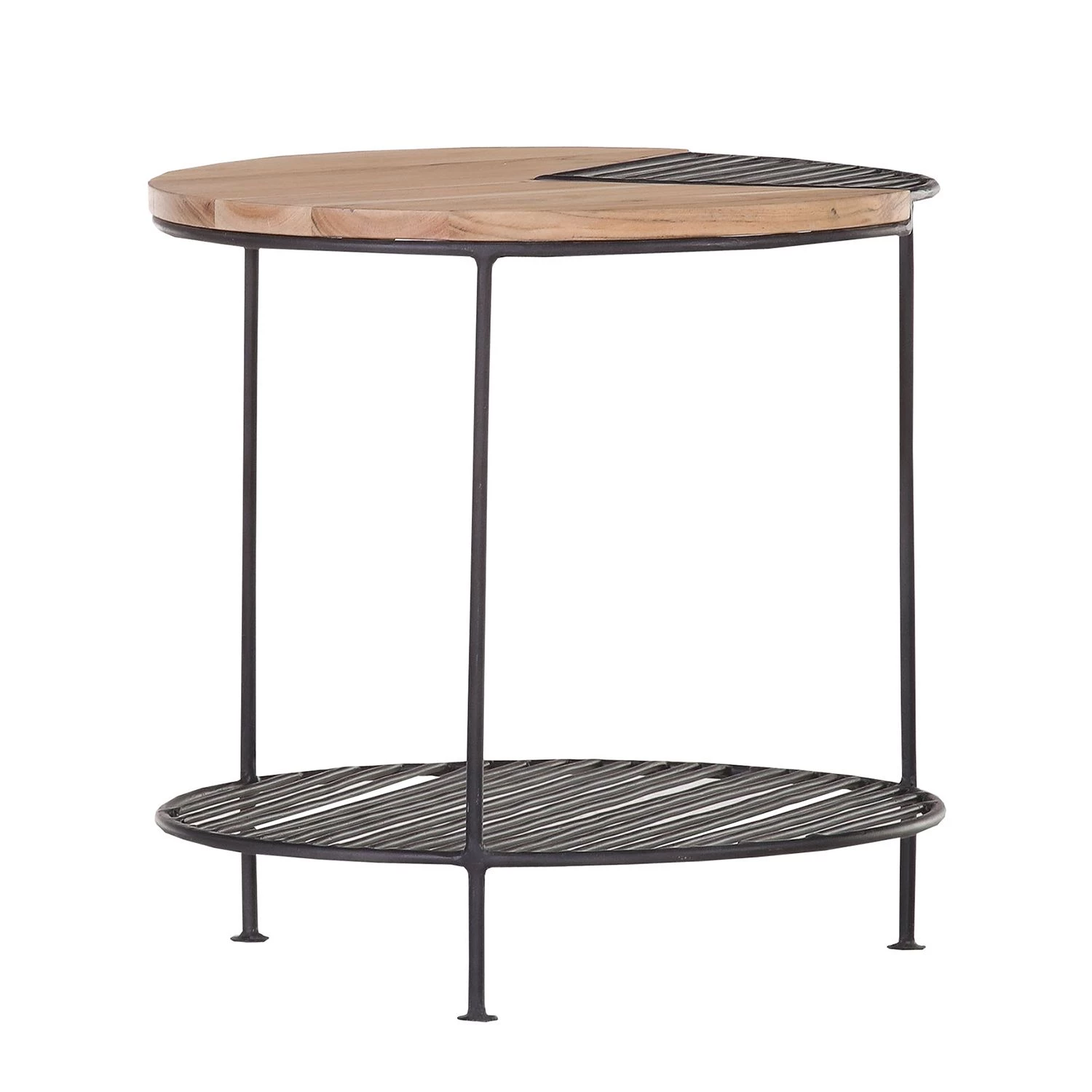 Ars manufacti Table d’appoint Soltas I - Acacia massif / Métal - Acacia / Noir