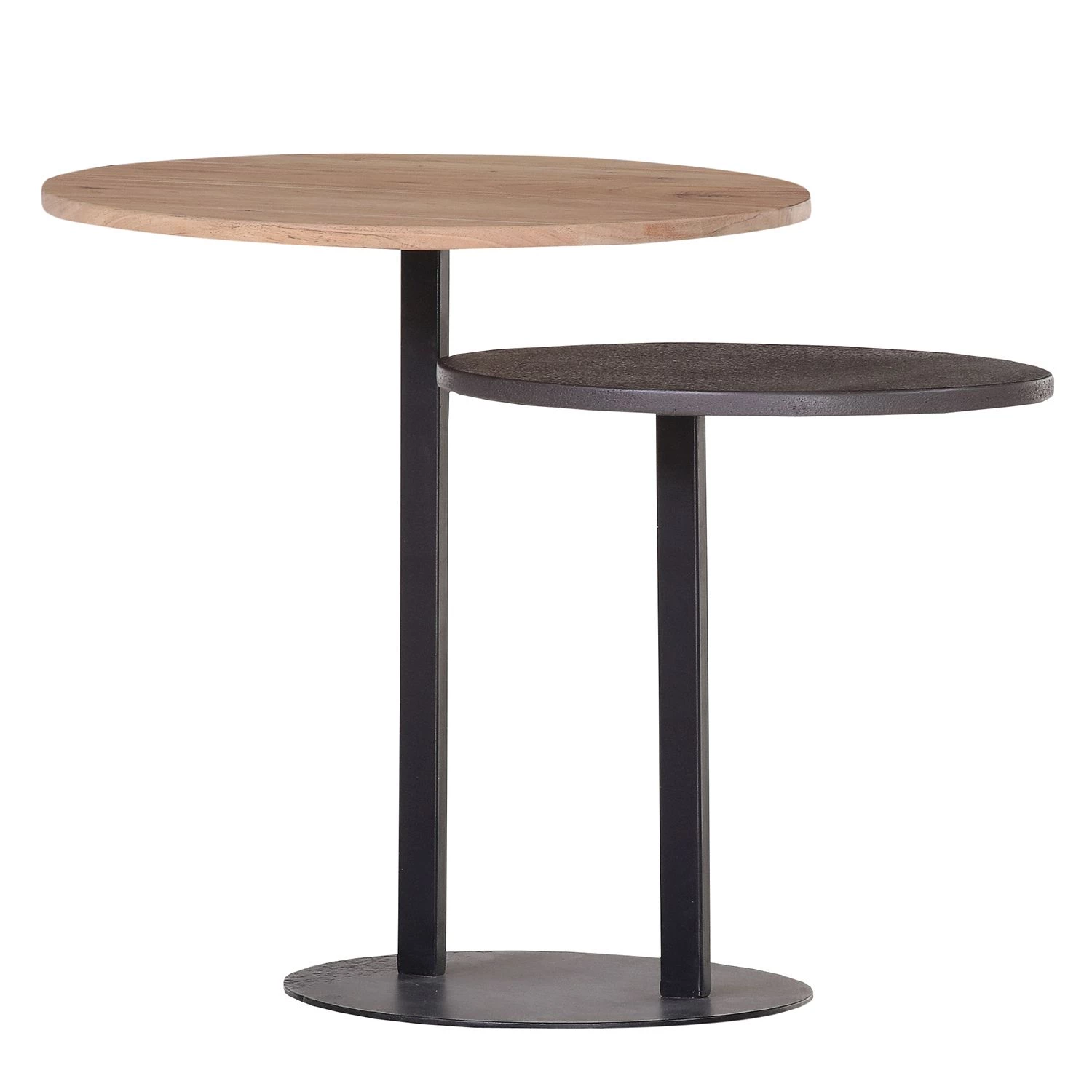 Ars manufacti Table d’appoint Soltas IV - Acacia massif / Métal - Acacia / Noir