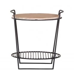 Ars manufacti Table d’appoint Soltas V - Acacia massif / Métal - Acacia / Noir