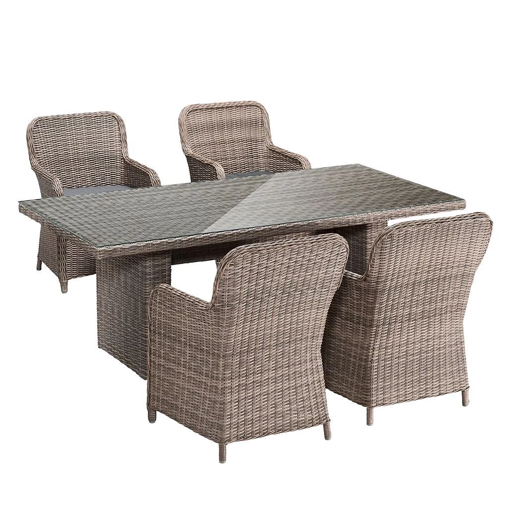 Ensemble de jardin Villebon II (5 élém.) - Polyrotin - Marron / Anthracite