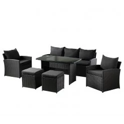 Salon de jardin Manta (6 éléments) - Aluminium / Matière plastique - Anthracite