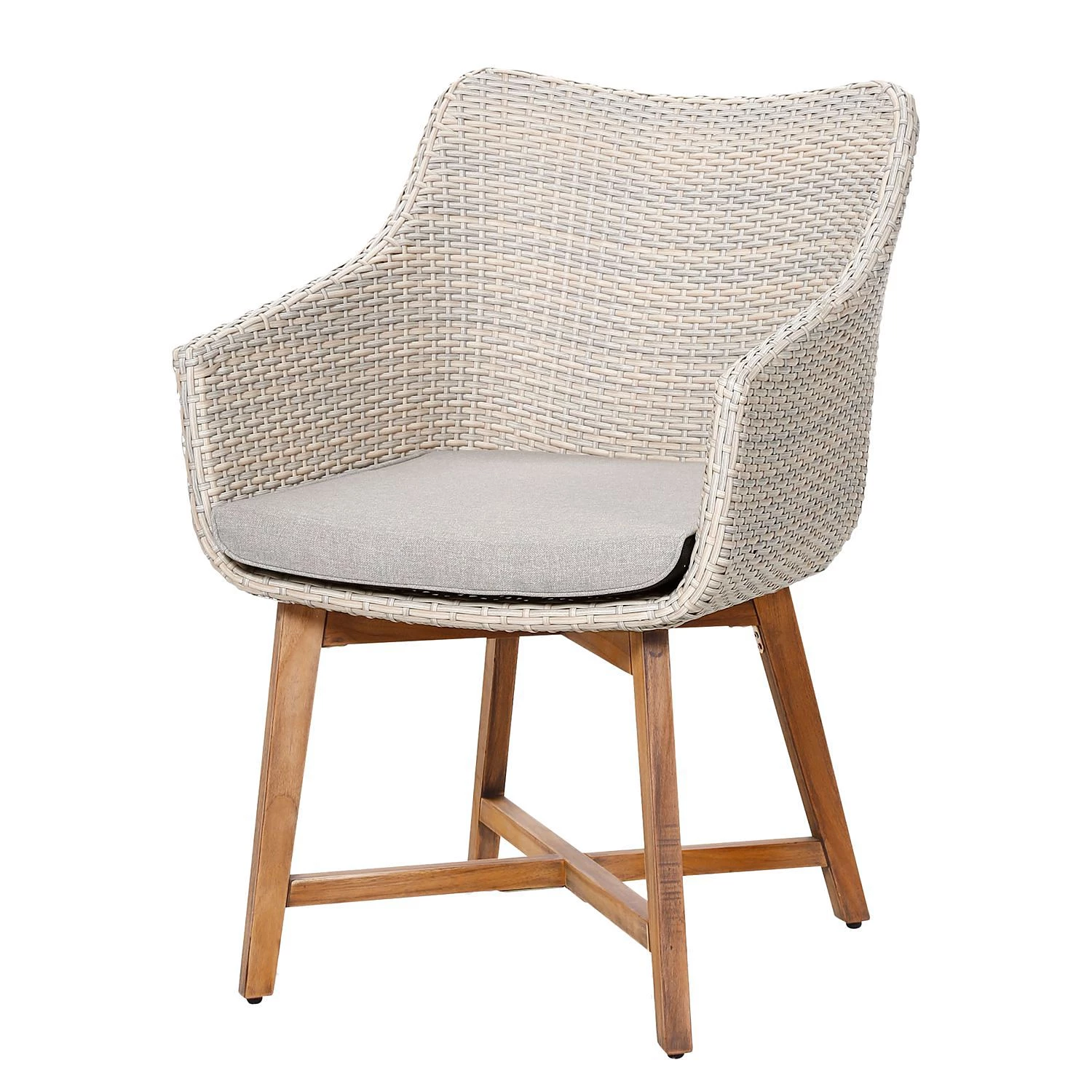 Best Freizeitmöbel Table et chaises Paterna (5 éléments) - Teck massif / Matière plastique - Marron / Beige – Image 3