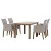 Best Freizeitmöbel Table et chaises Alicante (5 éléments) - Teck massif / Matière plastique - Marron / Beige