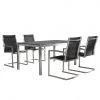 Best Freizeitmöbel Table et chaises Marbella (5 éléments) - Acier inoxydable / Tissu - Argenté / Gris