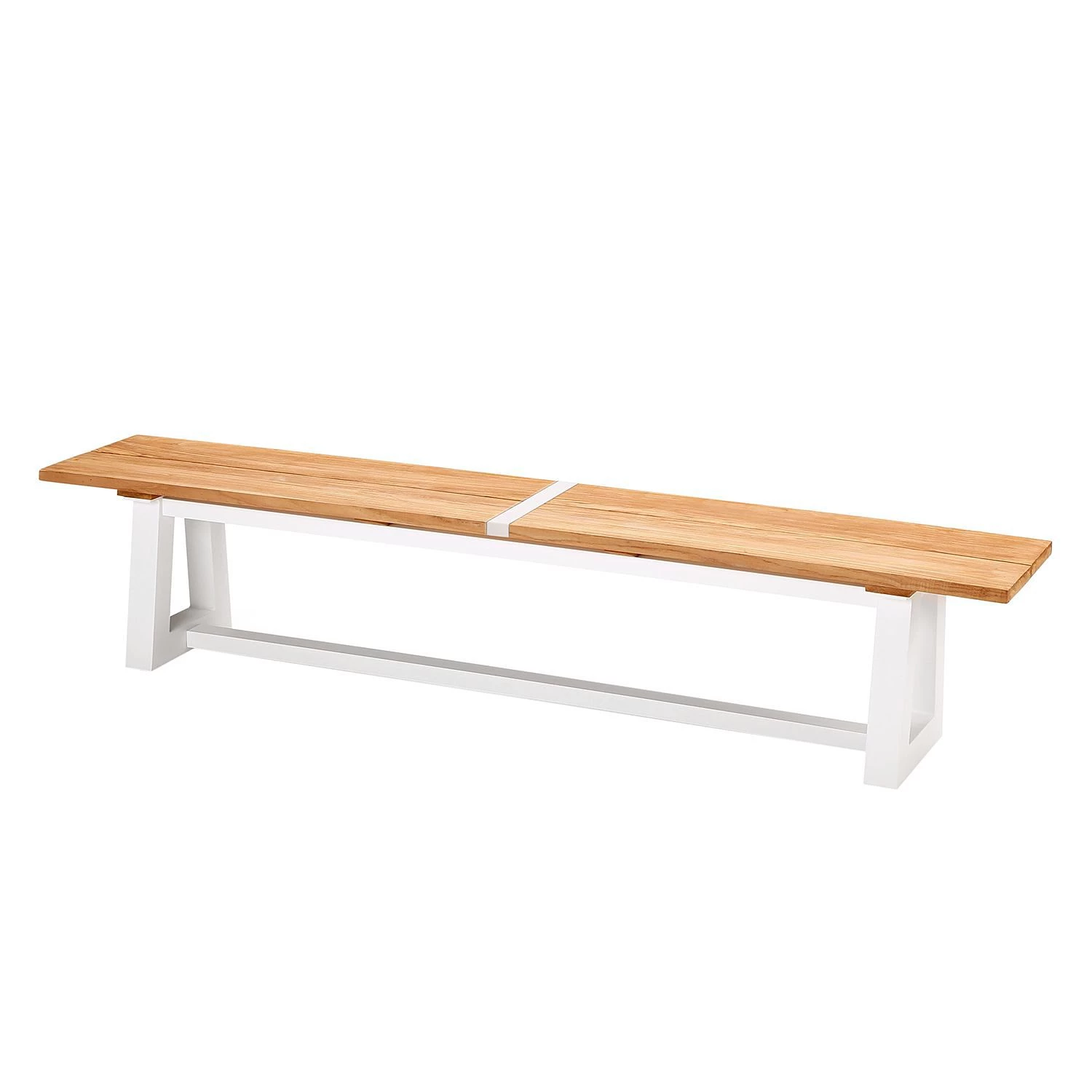 Best Freizeitmöbel Table et chaises Campione II(5 éléments) - Teck massif / Tissu - Blanc – Image 3