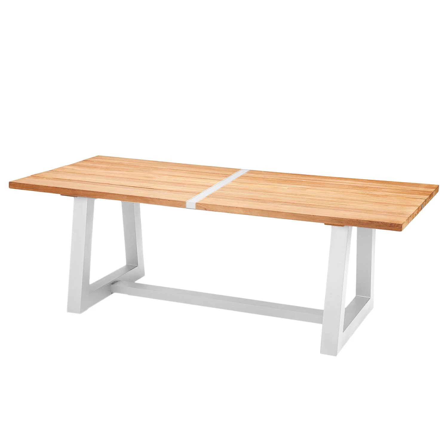 Best Freizeitmöbel Table et chaises Campione II(5 éléments) - Teck massif / Tissu - Blanc – Image 4