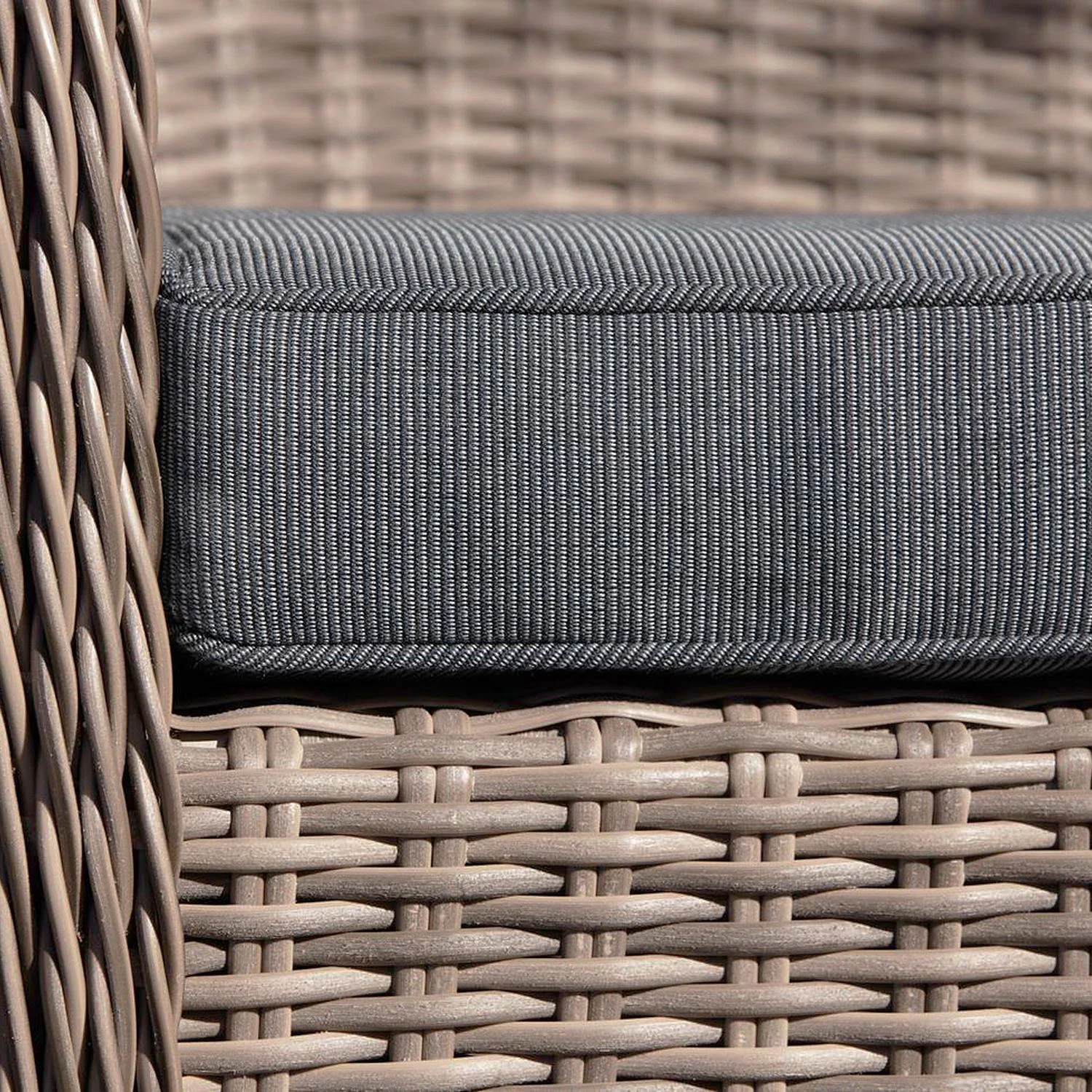 Ensemble de jardin Villebon (3 élém.) - Tissu / Polyrotin - Anthracite / Marron – Image 6