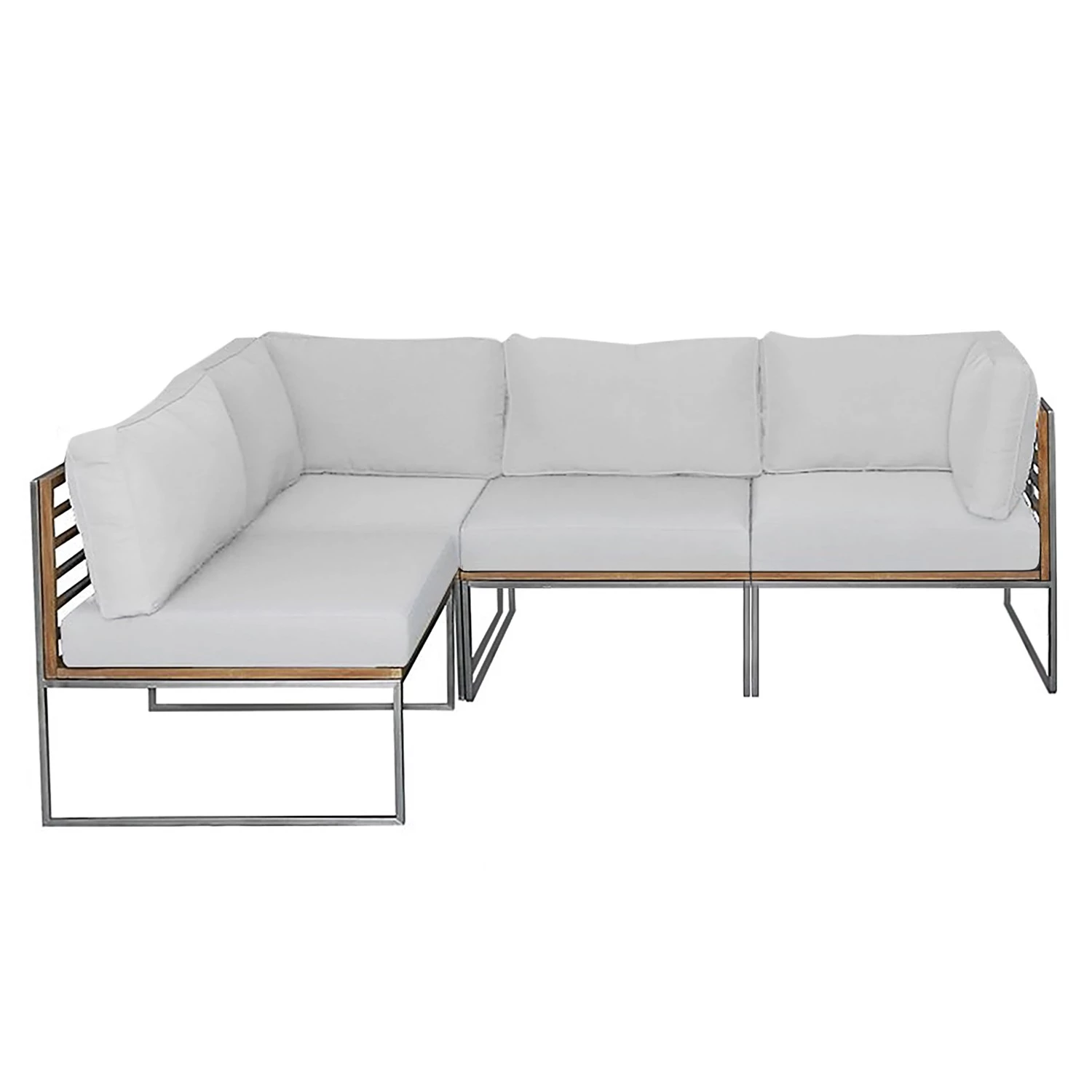 Studio Copenhagen Salon Teakline Exkl. XII (4 éléments) - Teck massif / Tissu - Beige / Marron