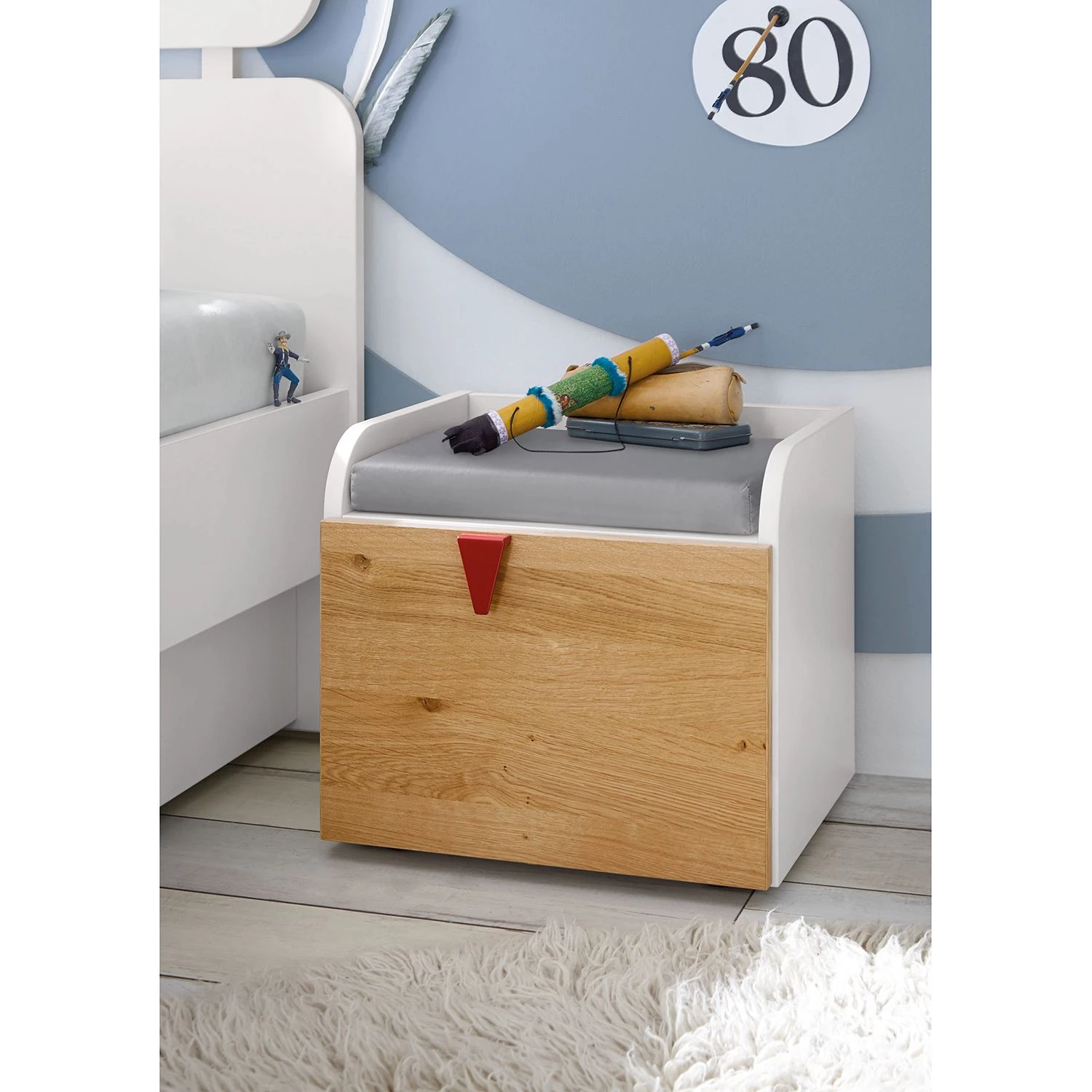 Now! by hülsta Table de chevet hülsta now minimo - Blanc / Marron clair – Image 2