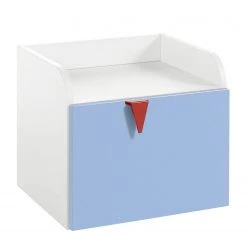 Now! by hülsta Table de chevet hülsta now minimo - Blanc / Bleu clair