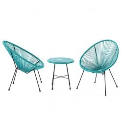 Salon de jardin Copacabana I (3 élém.) - Fer / Matière plastique - Turquoise