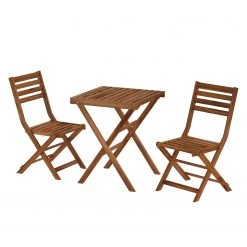 Jardi Salon de balcon Mimo II (3 éléments) - Acacia massif - Marron