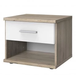 Wimex Table de chevet Joker - Imitation chêne de San Remo / Blanc