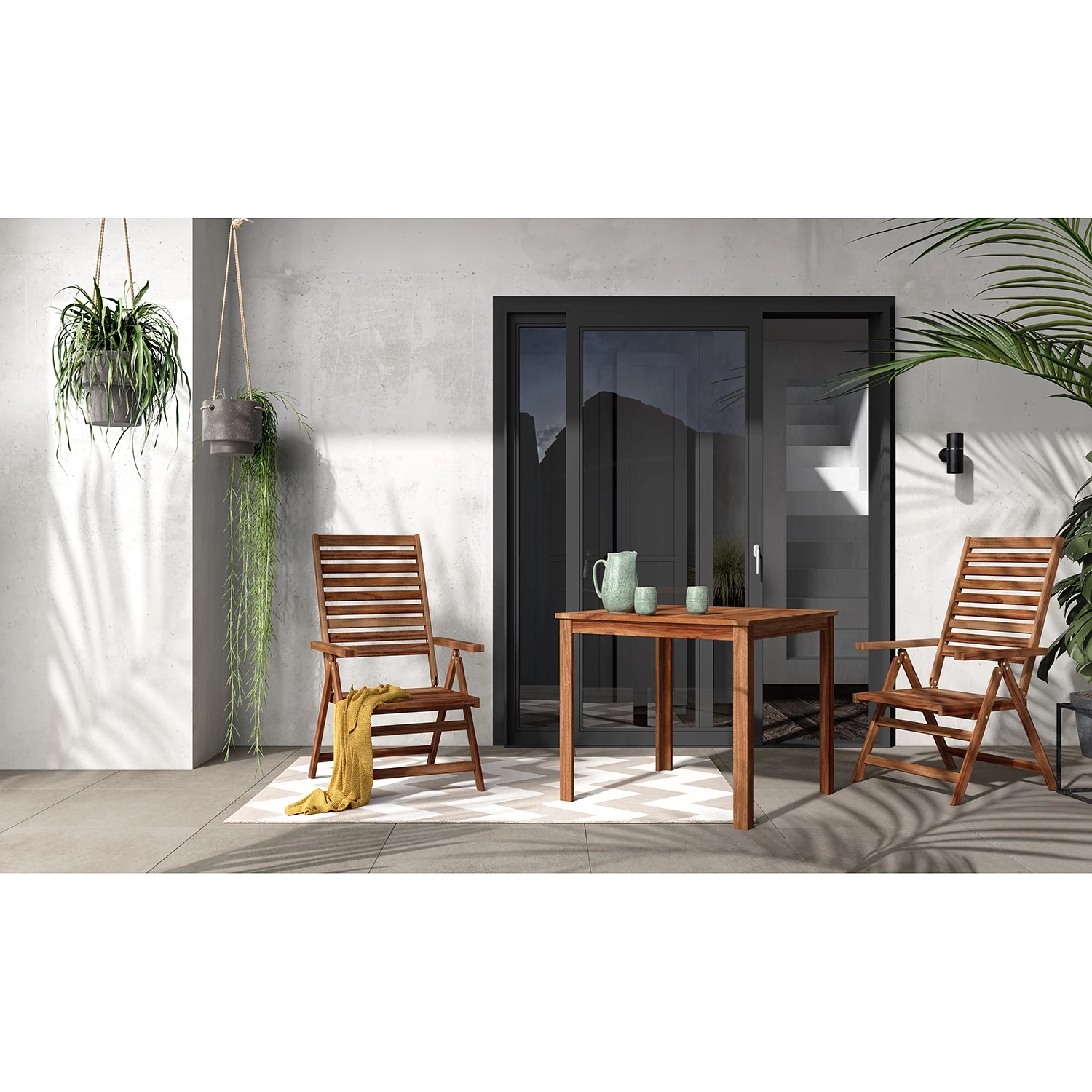 Ensemble de jardin Mimo V (3 éléments) - Acacia massif - Marron – Image 3