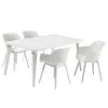 Best Freizeitmöbel Table et chaises Split I (5 éléments) - 100 % polypropylène - Blanc