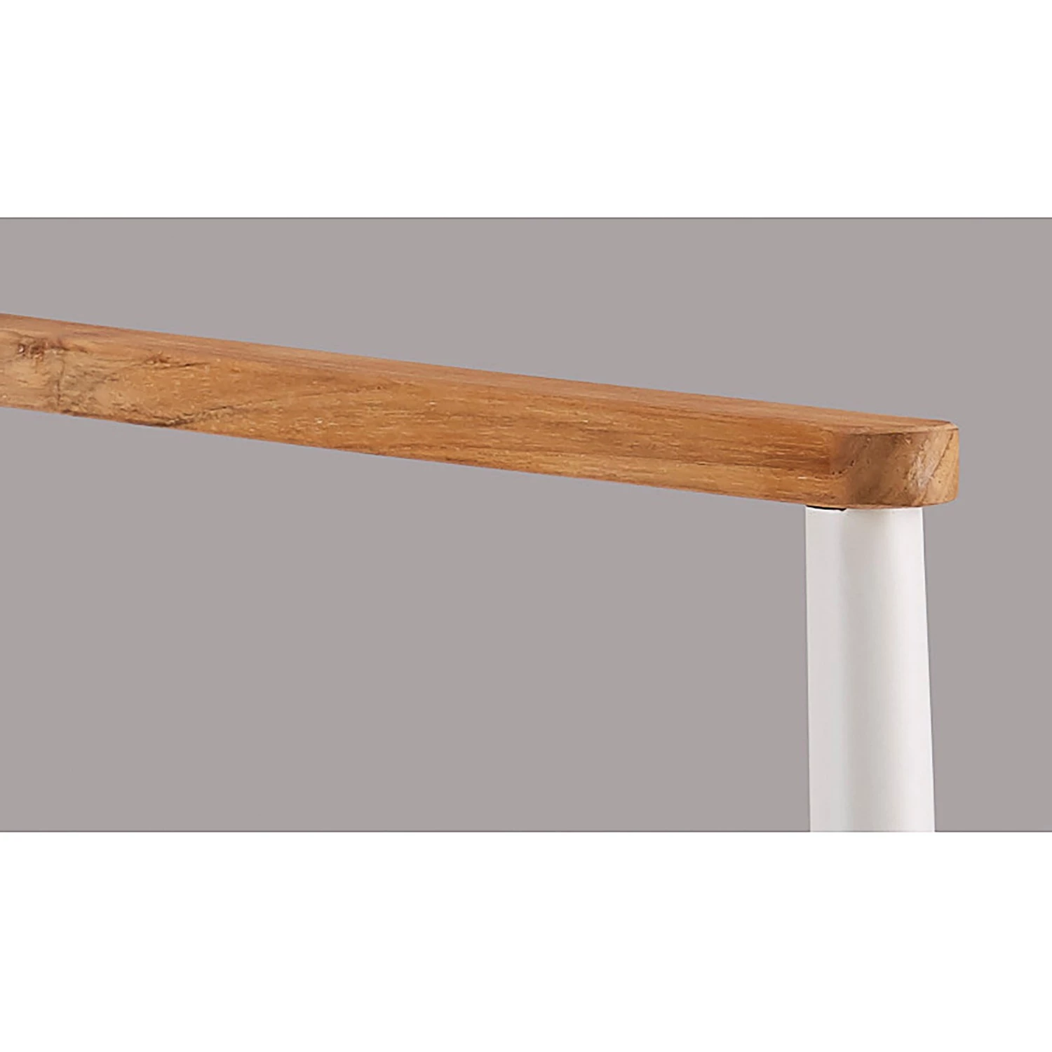 Table et chaises Dakar III (9 éléments) - Aluminium / Teck massif - Blanc / Teck – Image 4