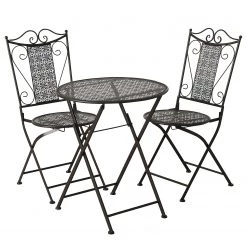 Boltze Ensemble de balcon Broder (3 éléments) - Fer - Marron foncé