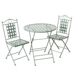 Boltze Ensemble de balcon Patio (3 éléments) - Fer - Vert