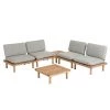 Julià Grup Salon de détente Viridis (6 éléments) - Acacia massif / Polyester - Marron / Gris