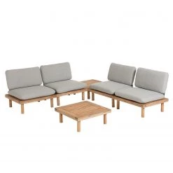 Julià Grup Salon de détente Viridis (6 éléments) - Acacia massif / Polyester - Marron / Gris