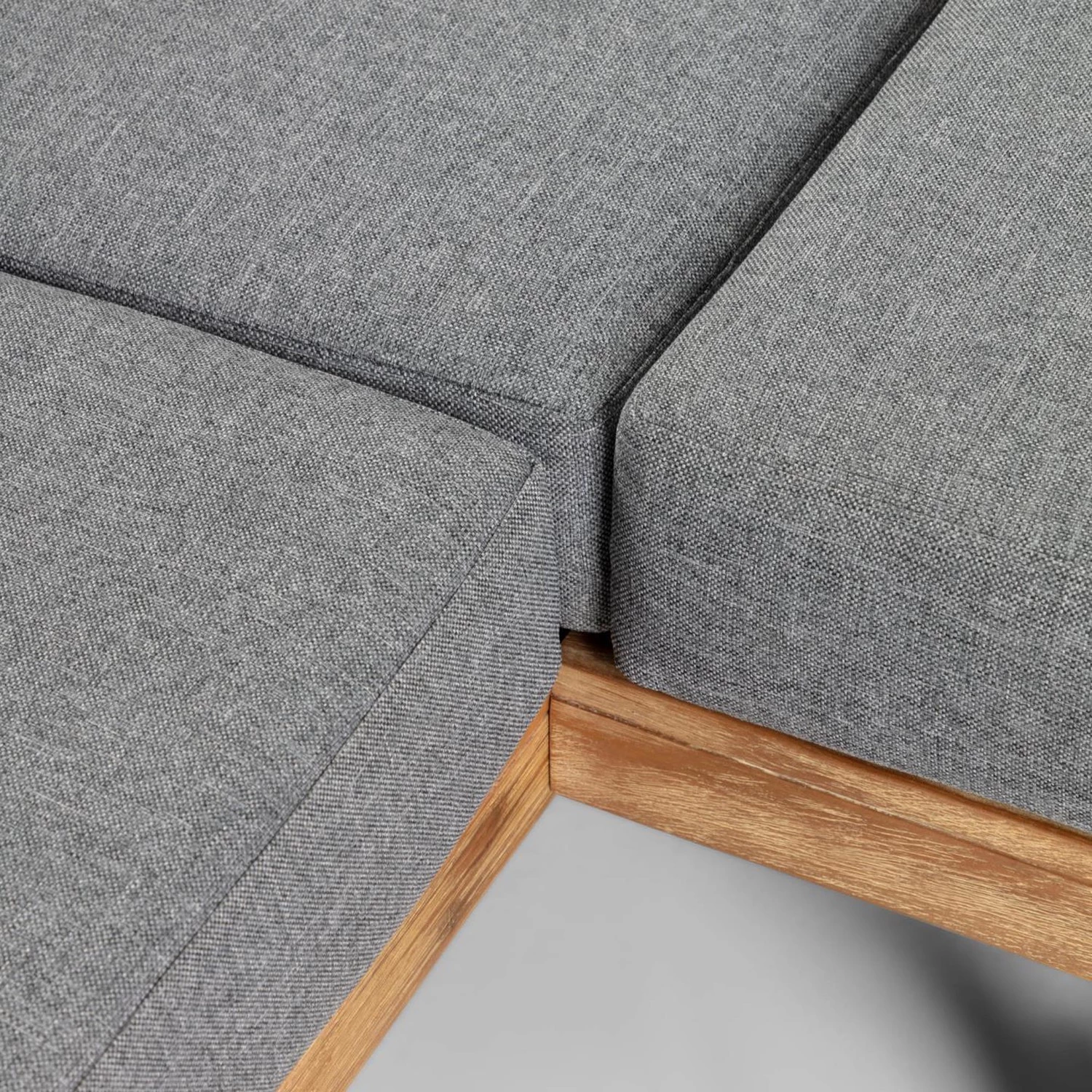 Julià Grup Salon de détente Zalika (4 éléments) - Acacia massif / Polyester - Marron / Gris – Image 9