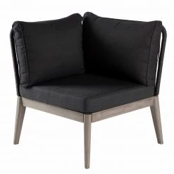 Jardi Fauteuil d’angle Fifo - Acacia massif / Polyester - Gris