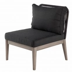 Jardi Fauteuil lounge extérieur Fifo - Acacia massif / Polyester - Gris