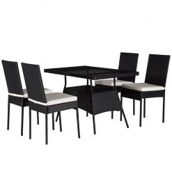 Ensemble de jardin Vent (5 éléments) - Polypropylène / Polyester - Marron / Noir