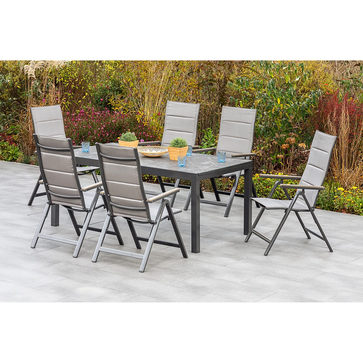 Merxx Chaise de jardin Trivero - Aluminium / Polyester - Gris – Image 2