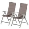 Merxx Chaises de jardin Taviano II (lot de 2) - Aluminium / Polyester - Gris