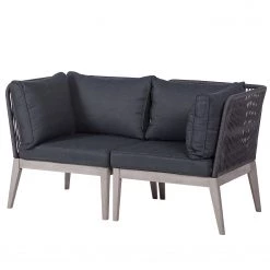 Salon de jardin Fifo (2 éléments) - Acacia massif / Polyester - Gris