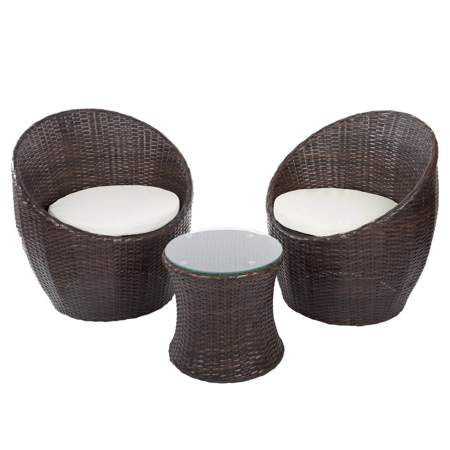 My Flair Ensemble de jardin Arcata (3 éléments) - Fer / Osier - Gris