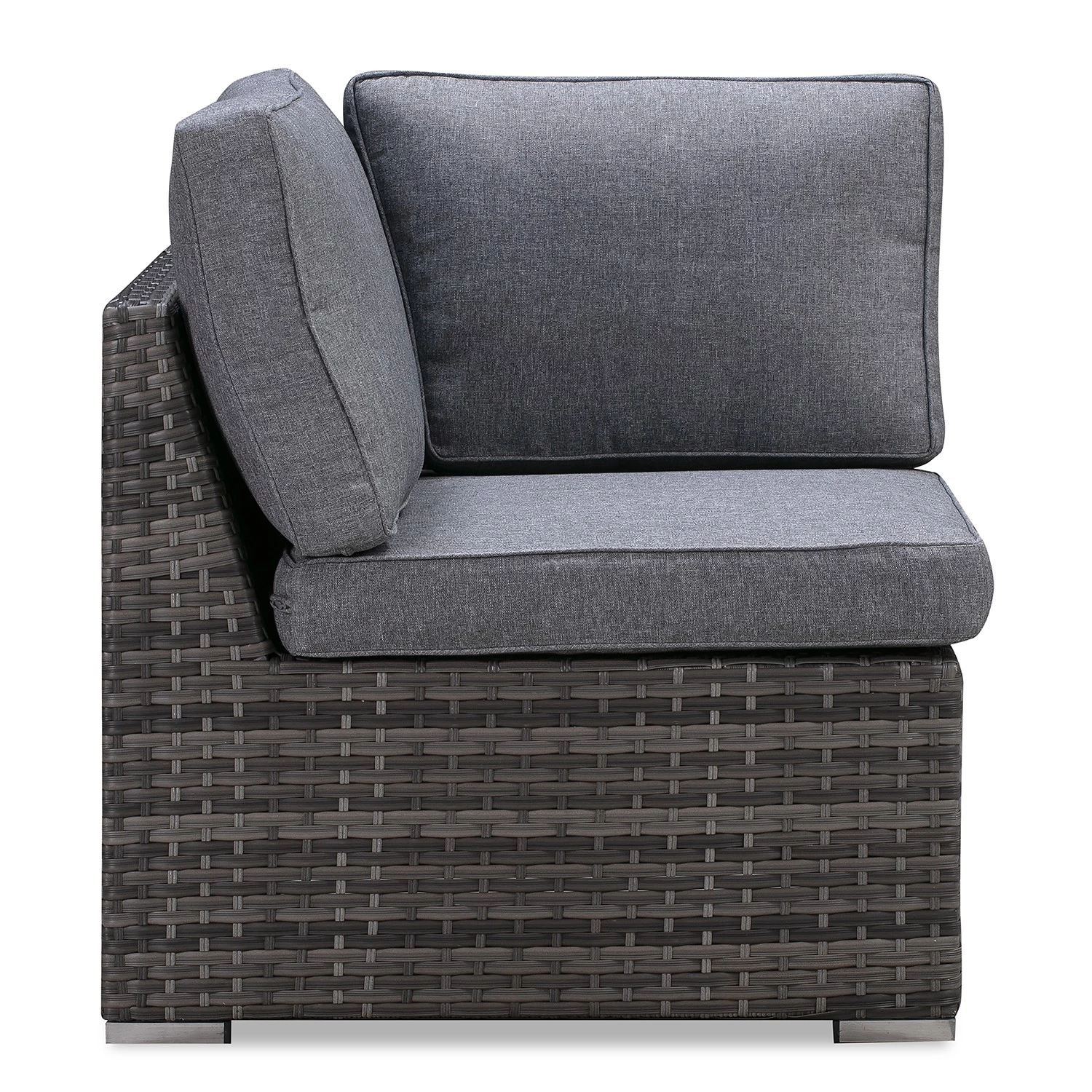 Jardi Fauteuil d’angle Bahrani - Acier / Polyester - Gris – Image 2