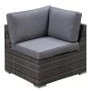 Jardi Fauteuil d’angle Bahrani - Acier / Polyester - Gris