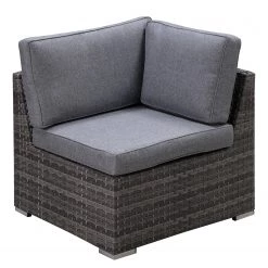 Jardi Fauteuil d’angle Bahrani - Acier / Polyester - Gris