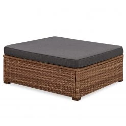 Tabouret de jardin Chavara - Polypropylène / Polyester - Marron / Anthracite