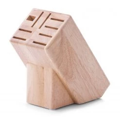 Zeller Bloc pour couteaux Porches - Hévéa - Naturel - 12,5 cm x 22 cm x 25 cm
