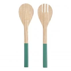 Butlers Couverts à salade BAMBOO (2 éléments) - Vert turquoise
