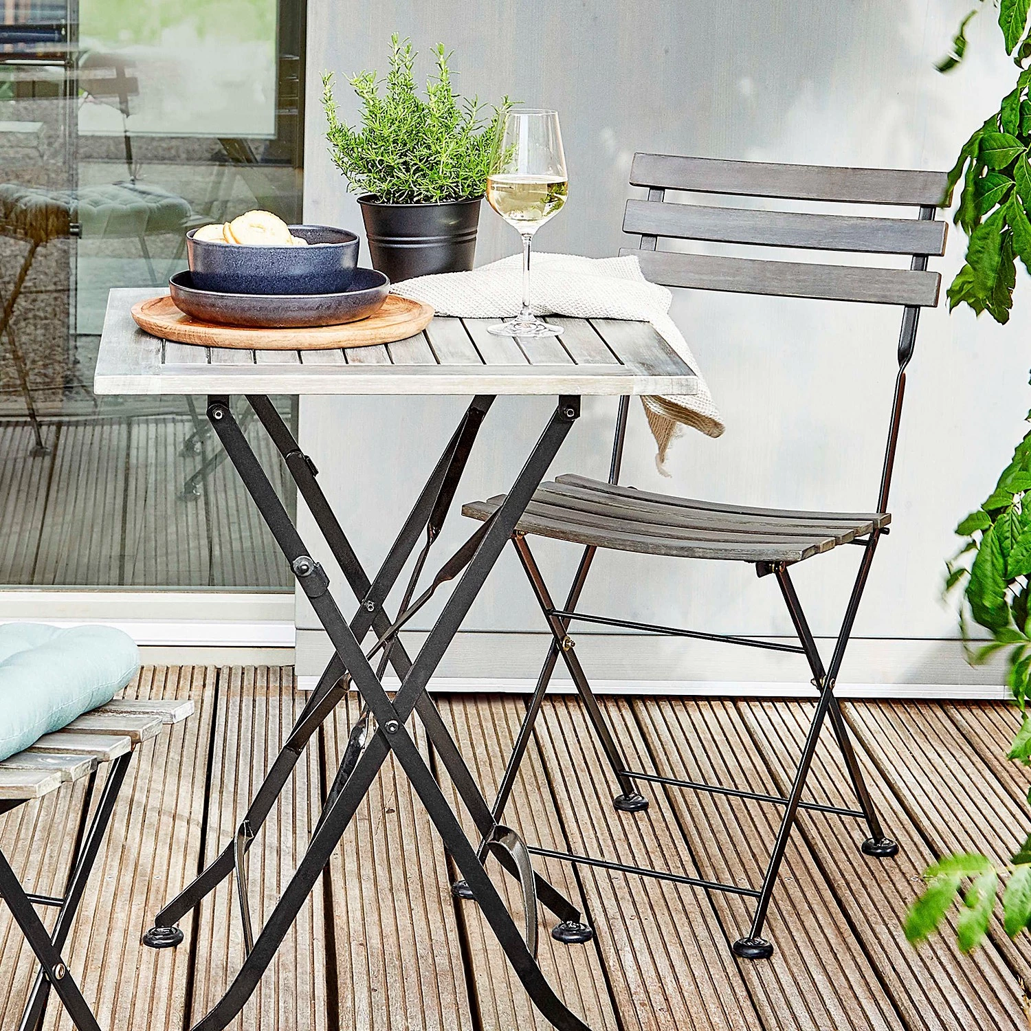 Butlers Chaise de jardin STREET LIFE - Acacia massif / Fer - Gris – Image 2