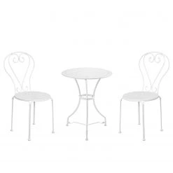 Butlers Table et chaises CENTURY I (3 éléments) - Fer - Blanc