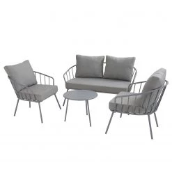 Butlers Ensemble de jardin JUNTO (4 éléments) - Acier / Polyester - Gris