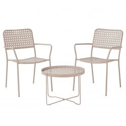 Butlers Table et chaises VIENNA CALLING (3 él.) - Acier - Beige