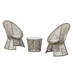 Jardi Ensemble de balcon Moosh (3 éléments) - Polyrotin - anthracite