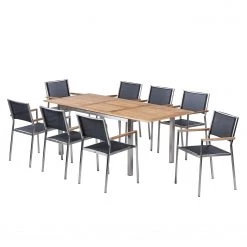 Studio Copenhagen Ensemble de jardin Teakline Exklusiv VI - Teck massif / Textile - Noir