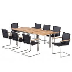 Studio Copenhagen Ensemble de jardin Teakline Exklusiv 8 - Teck massif / Textile - Noir