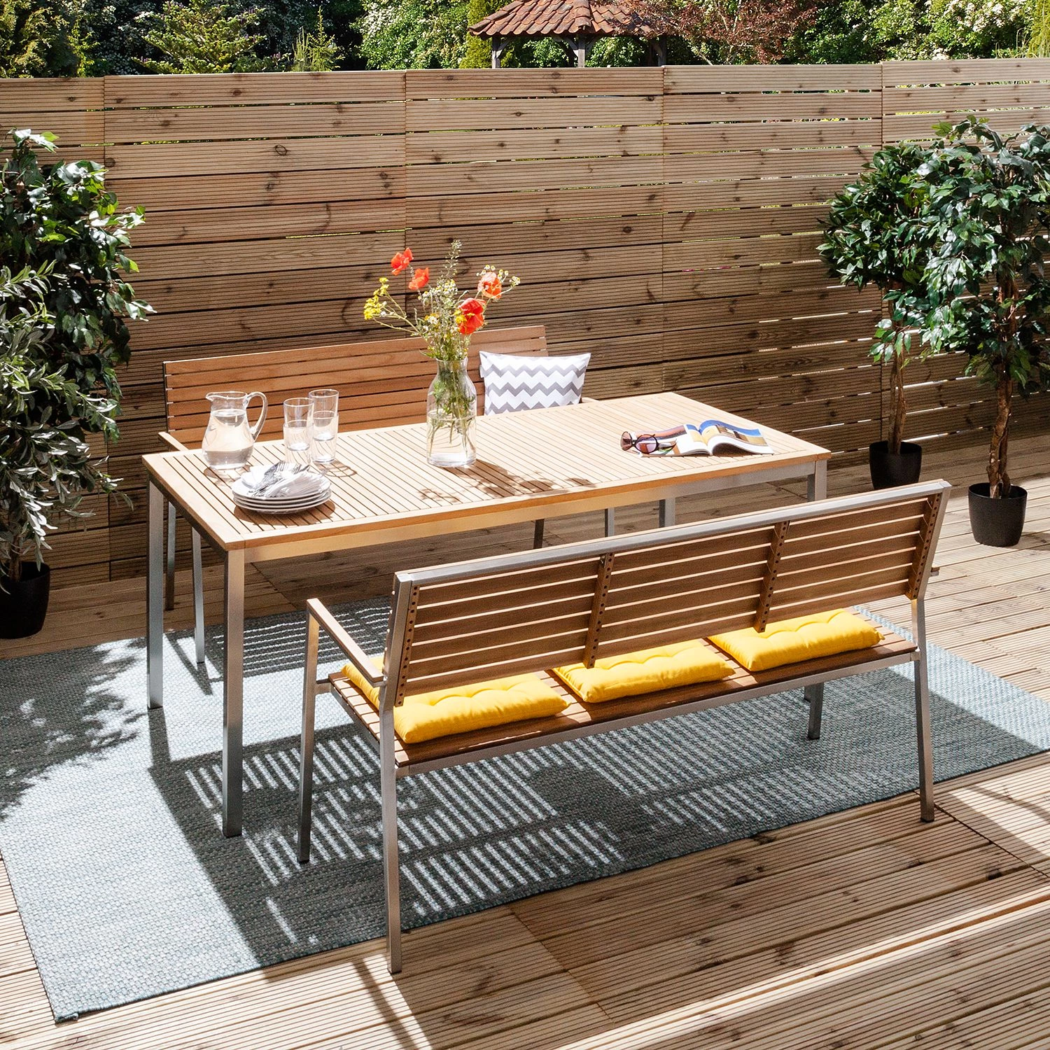 Studio Copenhagen Ensemble de jardin Teakline Exklusiv 26 - Teck massif / Acier inoxydable – Image 2